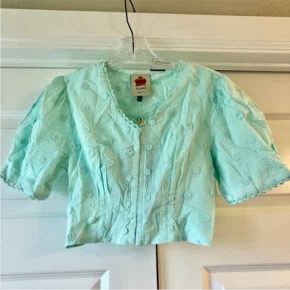FARM Rio Light Blue Blouse - Picture 4 of 8